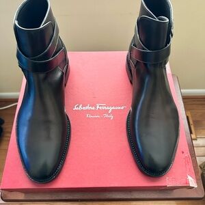 Once worn Salvatore Ferragamo Black Quarter Boots (9EE) in very good condition.